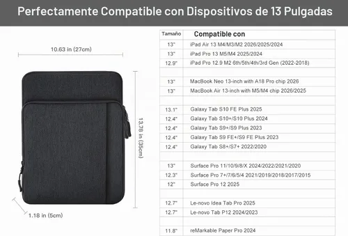Vista 2 de Dadanism - Funda para tablet de 13.3 pulgadas, para iPad Pro de 13 pulgadas, M4 2024, iPad Air de 13 pulgadas, iPad Pro de 12.9 pulgadas, Galaxy Tab