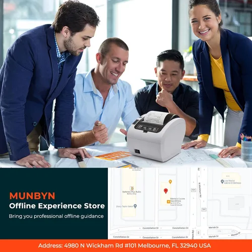 Vista 3 de MUNBYN Impresora POS, impresora térmica de recibos de 3.150 in, impresora de cocina con cortador automático de montaje en pared, ESC/POS funciona