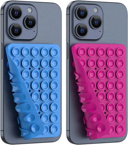 Vista 23 de Soporte de teléfono con succión de silicona de doble cara, accesorio de silicona para iPhone y Android, soporte para teléfono de ducha con espejo