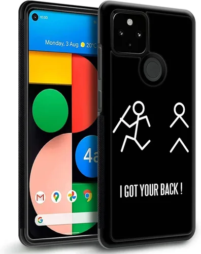 Vista 2 de CARLOCA Funda de acrílico duro compatible con Google Pixel 5, con texto en inglés "I Got Your Back", diseño gráfico de identidad, a prueba