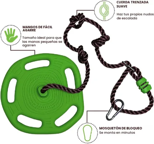 Vista 5 de Swurfer Columpio de árbol de discoteca – Juegos de columpios para patio trasero, columpio al aire libre, columpio al aire libre para niños, fácil
