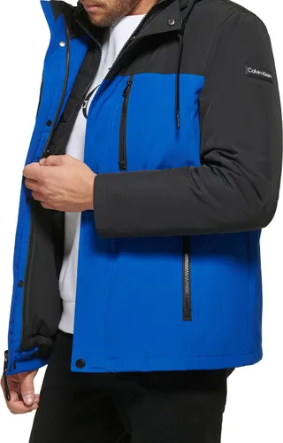 Vista 4 de Calvin Klein Sudadera con Capucha chamarra con babero desmontable