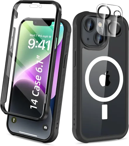 Vista 52 de Funda para iPhone 15 de cuerpo completo, protector de pantalla integrado, con protector de lente de cámara, [antiamarilleamiento], funda protectora