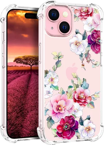 Vista 28 de Funda compatible con iPhone 15, bonita funda transparente para mujer, funda de silicona transparente para teléfono, color negro, tigre poderoso