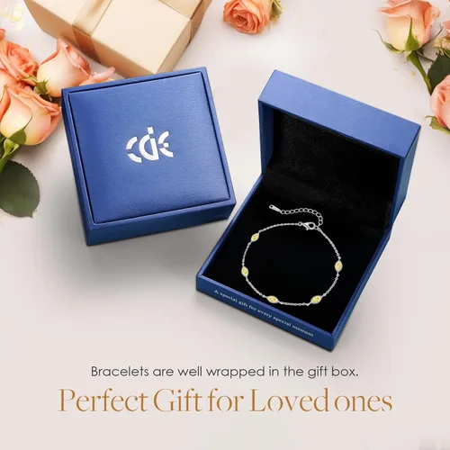 Vista 28 de CDE Pulsera de piedra natal para mujer, plata de ley 925, con eslabones de mal de ojo, gótico, negro, angular, con circonita cúbica, aniversario