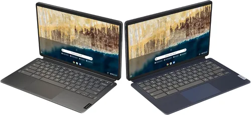 Vista 4 de Lenovo 82QS0000US, IdeaPad Duet 5 Chromebook, pantalla táctil OLED FHD de 13.3 pulgadas, Snapdragon SC7180, 4 GB de RAM, 64 GB de almacenamiento