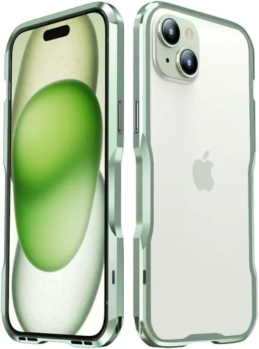 Vista 22 de Parachoques de aluminio compatibles con iPhone 12 Mini de 5.4 PULGADAS, estuche con marco metálico, parachoques delgado de diseño genial y Negro