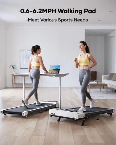 Vista 7 de TOPUTURE Walking Pad with 10% Incline, 3.0HP Brushless Quiet Under Desk Treadmill, Portable Treadmills for Home/Office, Running Machine 300 lbs