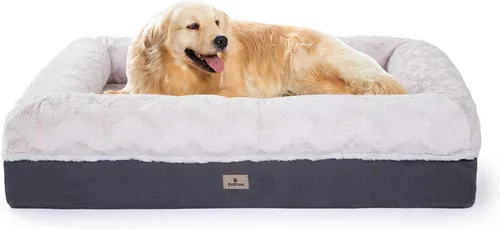 Vista 32 de Cama Sofá Ortopédica para Perros de Tamaño Grande con Soporte de Espuma de Huevo, Cojines Reforzados de Cuatro Lados, Tela Suave Resistente al
