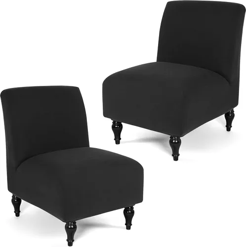 Vista 21 de Liykimt Funda para Silla de Acento sin Brazos Slipcover, Funda Slipcover para Silla Slipper de Spandex Elástico Extraíble para Silla sin Brazos