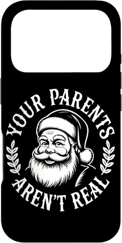 Vista 30 de Your Parents Aren’t Real Santa Humor Holiday Festive Cartoon Case for iPhone 16
