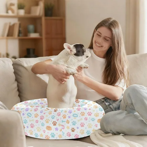 Vista 8 de Pet Dog Beds Relieve Stress Fluffy Cat Cave Bed for Small Size Pets Sleeping XS Dog Paws