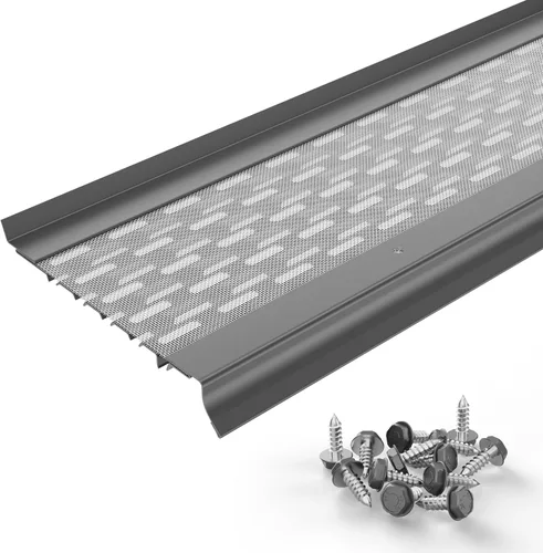 Vista 24 de Micromesh 5 pulgadas Gutter Guards Leaf Protection, 1 Pies Paquete de muestra Bronce oscuro, Malla de acero inoxidable, Cubiertas de canalón