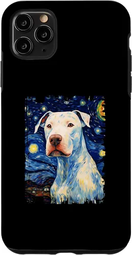 Vista 11 de iPhone 14 Dogo Argentino Dog Starry Night Painting Dog Mom Dad Case