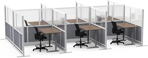 Vista 9 de Luxor MW-7070-FCG - Sistema modular de división de ambientes de pared, marco plateado, 70 pulgadas de ancho x 15.75 pulgadas de profundidad x 70