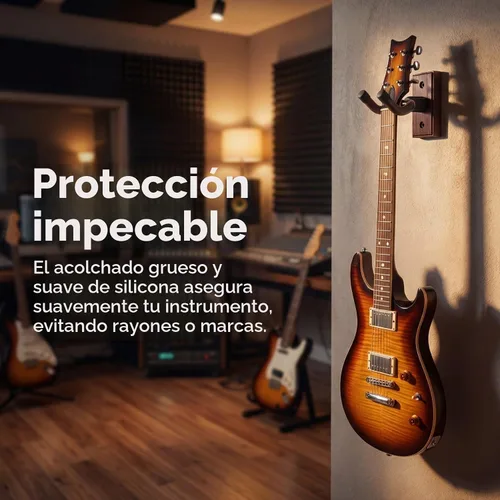 Vista 7 de Sound harbor Colgador de pared para guitarra, colgador de pared de madera maciza, 1 paquete