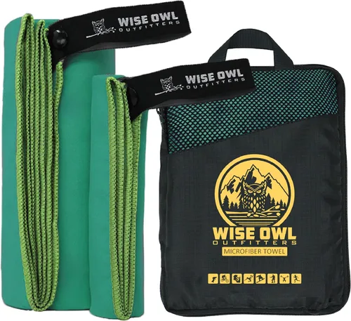 Vista 17 de Wise Owl Outfitters Microfiber Camping Towel - Quick Dry Towel for Travel, Backpacking, Hiking, Beach, Gym & Yoga - Compact, Fast Drying &