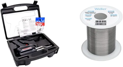 Vista 4 de Weller D550PK Kit de pistola de soldadura profesional de 260 vatios/200 W con tres puntas y soldadura en estuche de transporte con alambre