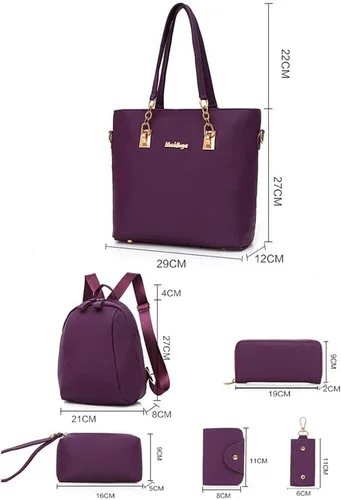 Vista 5 de Conjunto de 6 bolsas de hombro impermeables con asa superior para mujer