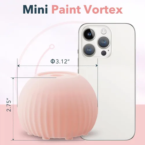 Vista 5 de Mini mezclador Vortex 5000RPM, 100 bolas de mezcla, rosa Rosado