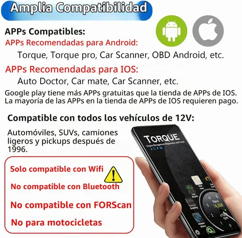 Vista 3 de WiFi ELM327 OBD2 adaptador escáner lector para iOS iPhone y teléfonos Android OBD2 a WiFi OBD 2 ELM 327 adaptador escáner herramientas