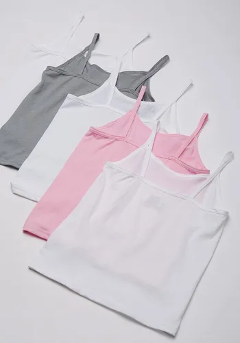 Vista 2 de Hanes playera de algodón para bebé niña paquete de 5 surtido