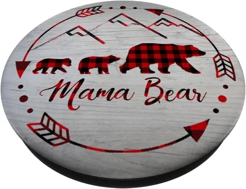 Vista 2 de Mama Bear Gift - Oso de peluche de búfalo con 2 cubos y soporte para teléfonos y tabletas, Negro