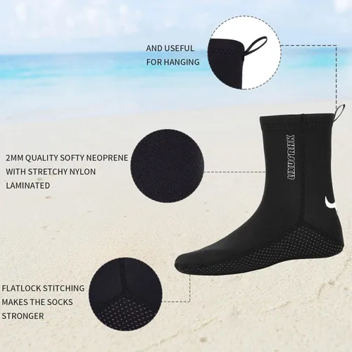 Vista 4 de Neoprene Socks 2MM Diving Sock for Sand Proof Beach Volleyball Sock for Outdoor Water Sports beach socks/SMLXL2XL