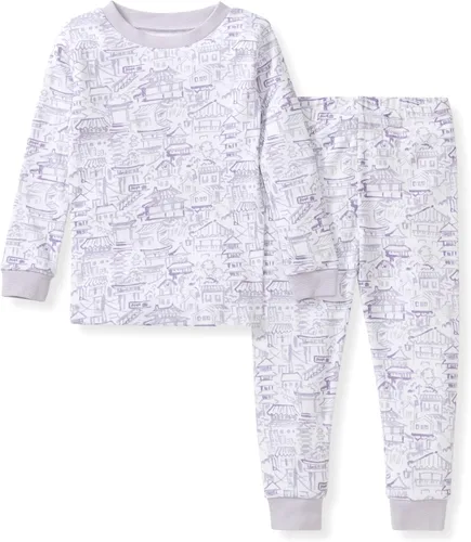 Vista 10 de Burt's Bees Baby Pijama para niña, 2 piezas, camiseta de manga larga y pantalones de algodón orgánico