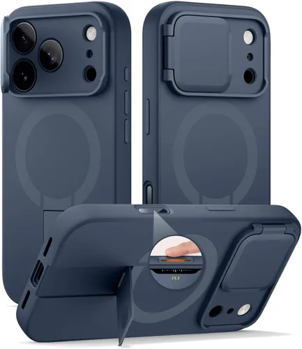 Vista 11 de SURITCH Funda para iPhone Air con cubierta de control de cámara, funda deslizante para cámara y soporte ajustable, compatible con MagSafe, a prueba