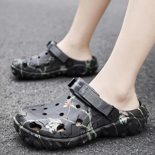 Vista 2 de SECHRITE - Zuecos deportivos para hombre, sandalias para deportes al aire libre, zapatos de agua para la playa, sandalias ligeras y cómodas