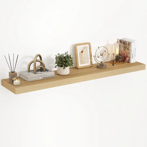 Vista 26 de Acovy Estantes flotantes de 16 pulgadas, estantes flotantes de 16 x 9.25 x 1.5 pulgadas de profundidad para pared, estantes de madera para baño
