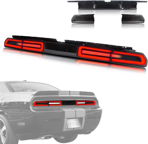 Vista 10 de VLAND - Luces traseras LED completas para Dodge Challenger Coupé 3ª generación 2008 2009 2010 2011 2012 2013 2014, con montaje de lámparas traseras
