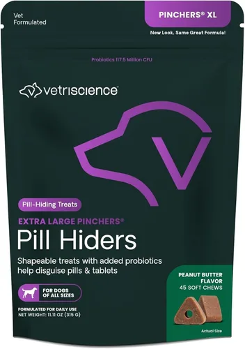 Vista 12 de VetriScience Pinchers extra grandes, píldoras masticables no grasosas con probióticos para perros, píldoras de disfraz, cápsulas y tabletas, salud