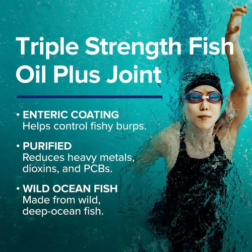 Vista 6 de GNC Aceite de pescado de triple fuerza más Omega 3 para articulaciones, 1000 mg de EPA y DHA, salud cardíaca, además de comodidad rápida de 5 días