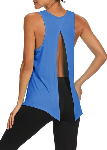 Vista 3 de Bestisun - Camiseta de tirantes para mujer con espalda abierta, para entrenar.