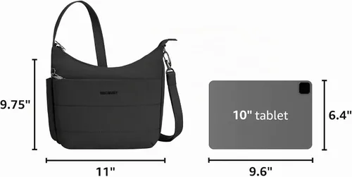 Vista 3 de Travelon Bandolera mediana antirrobo Roam Negro