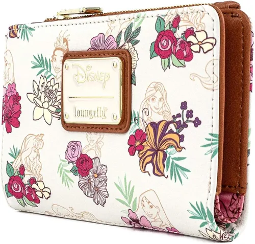 Vista 2 de Loungefly Disney Princesses - Cartera de piel sintética floral, Multi
