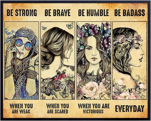 Vista 8 de Sé fuerte Sé valiente Sé increíble Póster - Decoración de pared boho-chic bohemia - Arte de pared motivacional feminista - Citas inspiradoras