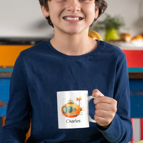 Vista 4 de Tazas de café personalizadas para niños, Taza personalizada para niños con nombre, Taza de café y té de chocolate caliente, Tazas de café, Taza