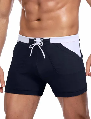 Vista 23 de COOFANDY Trajes de baño para hombre Slip de natación sexy Traje de baño de pierna cuadrada Traje de baño Short de natación Traje de baño con 4