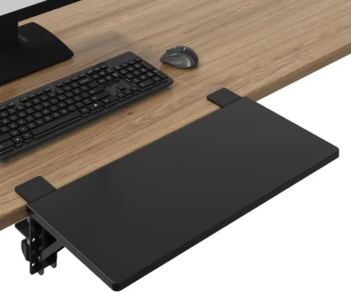Vista 13 de BONTEC Ergonomic Desk Extender Tray, 9.5"x9.1" Wrist Rest Shelf Negro
