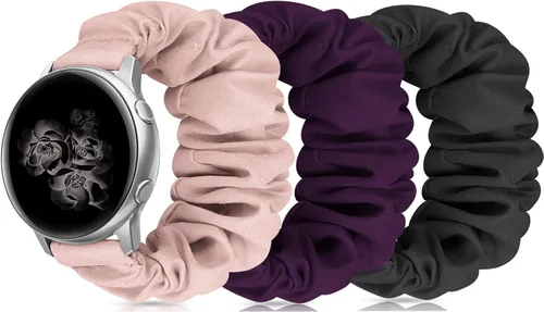 Vista 7 de Correas elásticas de repuesto para Samsung Galaxy Watch 4 5 Pro 6 7 Classic Galaxy Active 1 2 1.57 pulgadas y 1.732 pulgadas para mujer, Bla-S