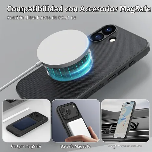 Vista 2 de Nillkin Frosted Shield - Funda para iPhone 17, compatible con MagSafe, perfil delgado, protección contra caídas de grado militar, a prueba