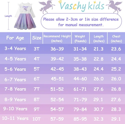 Vista 6 de VASCHY Lindo traje casual de manga larga para niñas de otoño y primavera, talla 3-10T