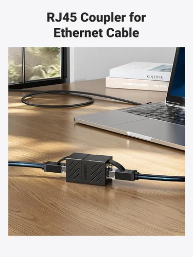 Vista 3 de UGREEN Acoplador RJ45 Extensor Ethernet 1000Mbps, Cat7 Cat6 Cat5e 328 pies Extensor de cable Adaptador Ethernet, conector LAN en línea acoplador