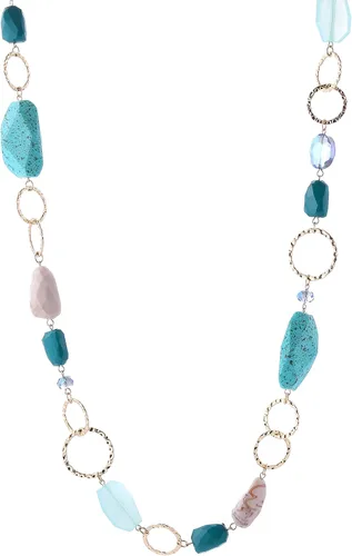 Vista 6 de Bocar Fashion - Juego de collar y pendientes largos de cristal grueso para mujer