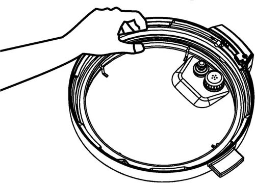 Vista 3 de Anillo de sellado GJS Gourmet compatible con olla a presión programable 7 en 1 de 6 cuartos de galón modelo WM-CS6004W". Este anillo no fue creado