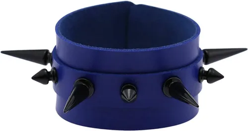 Vista 3 de Punk Rock Black Spike Pulseras Rivet Pulsera de cuero PU para mujeres y hombres