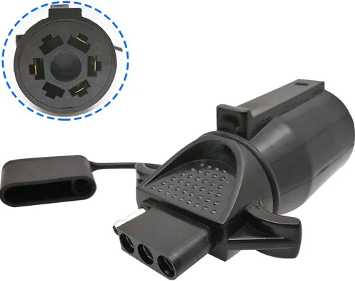 Vista 5 de Kit de conector plano de 4 cables y conector de extremo de vehículo con hoja RV de 7 vías, adaptador de pin plano de 7 vías a 4 vías, enchufe